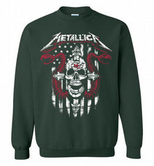 Metallica Snake Skull Kansas City Chiefs Logo Crewneck Sweatshirt - zezetee
