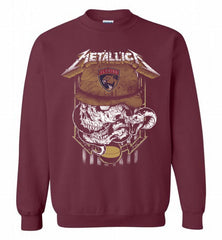 Metallica Skull Snake Florida Panthers Crewneck Sweatshirt - zezetee