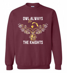 OWL ALWAYS LOVE THE VEGAS GOLDEN THE KNIGHTS Crewneck Sweatshirt - zezetee
