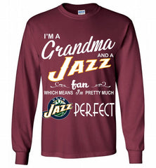 I'M A Grandma And A Utah Jazz Fans Perfect Gildan Long Shirt - zezetee