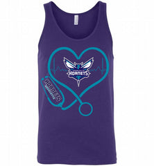 Nurse Heartbeat Love Charlotte Hornets Bobcats Tank - zezetee