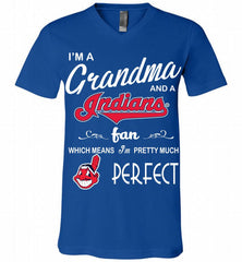 I'M A Grandma And A Cleveland Indians Fans Gift V-Neck Shirt - zezetee
