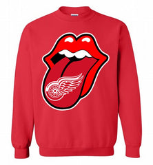 Detroit Red Wings  x The Rolling Stones Logo Crewneck Sweatshirt - zezetee