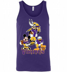 Mickey Goofy Donald Disney Minnesota Vikings Football Gift Tank - zezetee