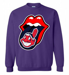 Cleveland Indians  x The Rolling Stones Logo Crewneck Sweatshirt - zezetee