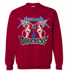 Metallica Dallas Mavericks Logo Crewneck Sweatshirt - zezetee
