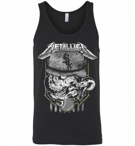 Metallica Skull Chicago White Sox Logo Tank - zezetee