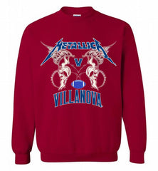 Metallica Villanova Wildcats Logo Crewneck Sweatshirt - zezetee