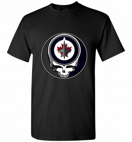 NHL TEAM WINNIPEG JETS X GRATEFUL DEAD LOGO BAND Shirt - zezetee
