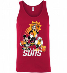 Mickey Goofy Donald Loves Phoenix Suns Basketball Fans Tank - zezetee