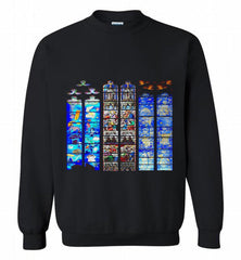 3-Vitraux Cathedrale Notre Dame de Rodez Crewneck Sweatshirt - zezetee