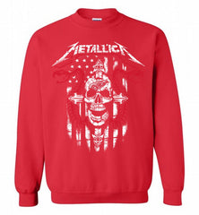 Metallica Snake Skull Detroit Red Wings Logo Crewneck Sweatshirt - zezetee