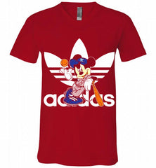 ADIDAS BASEBALL MICKEY MOUSE DISNEY SPORTS V-Neck Shirt - zezetee