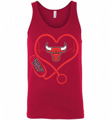 Nurse Heartbeat Love Chicago Bulls Tank - zezetee