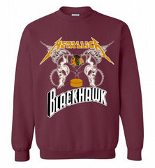 Metallica Chicago Blackhawks Logo Crewneck Sweatshirt - zezetee