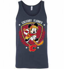 NHL Hockey Mickey Mouse Calgary Flames Disney Tank - zezetee