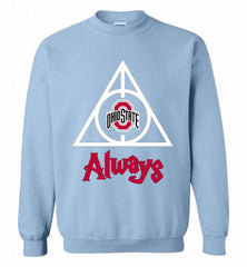 OHIO STATE BUCKEYES DEATHLY HALLOWS ALWAYS GIFT Crewneck Sweatshirt - zezetee