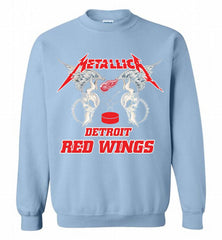 Metallica Detroit Red Wings Logo Crewneck Sweatshirt - zezetee