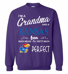 I'M A Grandma And A Kansas Jayhawks Fan Crewneck Sweatshirt - zezetee