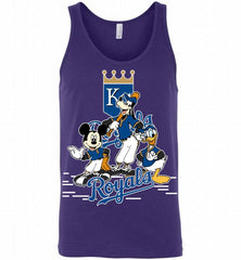 Mickey Goofy Donald Kansas City Royals Teams Tank - zezetee