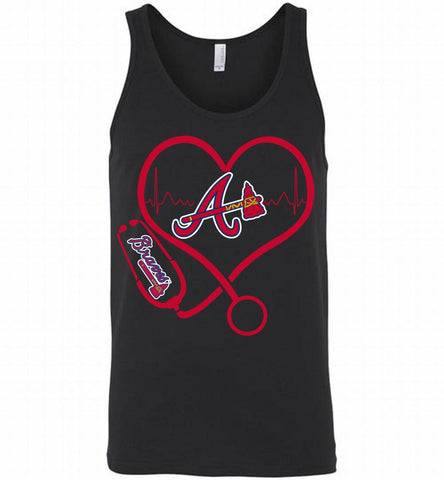 Nurse Heartbeat Atlanta Braves Tank - zezetee