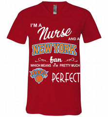 I'M A Nurse And A New York Knicks Fans Perfect V-Neck Shirt - zezetee
