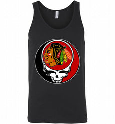 NHL TEAM CHICAGO BLACKHAWKS X GRATEFUL DEAD LOGO BAND Tank
