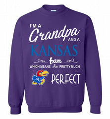 I'M A Grandpa And A Kansas Jayhawks Fan Crewneck Sweatshirt - zezetee