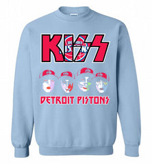 Kiss Detroit Pistons Logo Crewneck Sweatshirt - zezetee