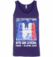 Notre Dame Cathedral in Paris on fire 15th april 2019 T-Shirt French Cathedral Tank - zezetee