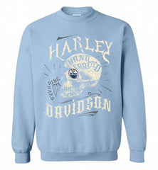 HARLEY DAVIDSON SKULL Edmonton Oilers Crewneck Sweatshirt - zezetee