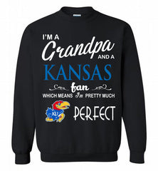 I'M A Grandpa And A Kansas Jayhawks Fan Crewneck Sweatshirt - zezetee