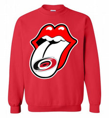 Carolina Hurricanes  x The Rolling Stones Logo Crewneck Sweatshirt - zezetee