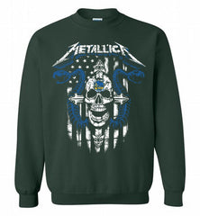 Metallica Snake Skull Golden State Warriors Logo Crewneck Sweatshirt - zezetee
