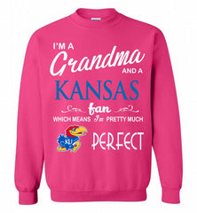 I'M A Grandma And A Kansas Jayhawks Fan Crewneck Sweatshirt - zezetee