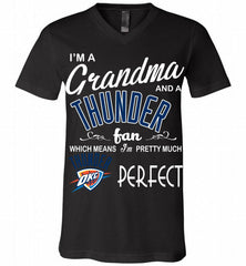 I'M A Grandma And A Oklahoma City Thunder Fans Perfect V-Neck Shirt - zezetee