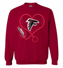 Nurse Heartbeat Atlanta Falcons Crewneck Sweatshirt - zezetee