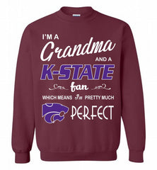 I'M A Grandma And A Kansas State Wildcats Fan Crewneck Sweatshirt - zezetee