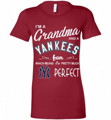 I'M A Grandma And A New York Yankees Fans Gift Bella Ladies Tee - zezetee