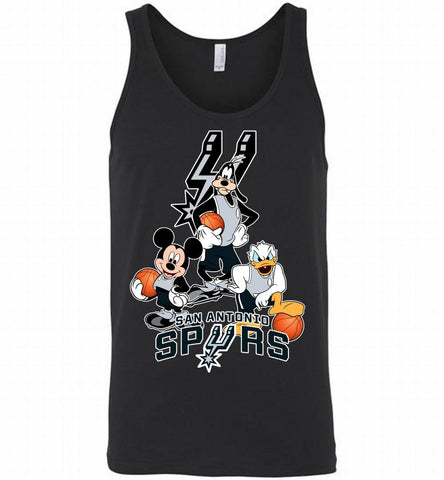 Mickey Goofy Donald Loves San Antonio Spurs Basketball Fans Tank - zezetee