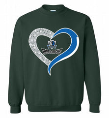 Dallas Mavericks In Diamond Heart Crewneck Sweatshirt - zezetee