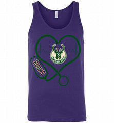 Nurse Heartbeat Love Milwaukee Bucks Tank - zezetee