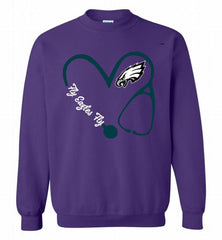 PHILADELPHIA EAGLES LOVE NURSE FLY EAGLES FLY Crewneck Sweatshirt - zezetee