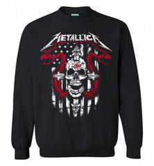 Metallica Cincinnati Reds Logo Crewneck Sweatshirt - zezetee