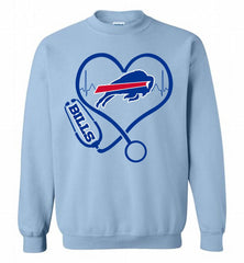 Nurse Heartbeat Buffalo Bills Crewneck Sweatshirt - zezetee