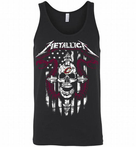 Metallica Snake Skull Cleveland Cavaliers Logo Tank - zezetee