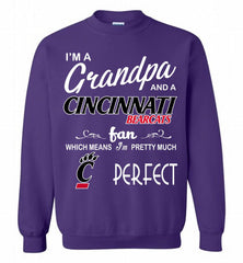 I'M A Grandpa And A Cincinnati Bearcats Fan Crewneck Sweatshirt - zezetee