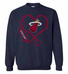 Nurse Heartbeat Love Miami Heat Crewneck Sweatshirt - zezetee