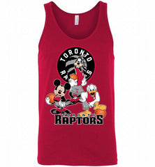 Mickey Goofy Donald Loves Toronto Raptors Basketball Fans Tank - zezetee