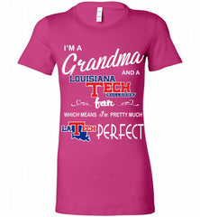 I'M A Grandma And A Louisiana Tech Bulldogs Fan Bella Ladies Tee - zezetee
